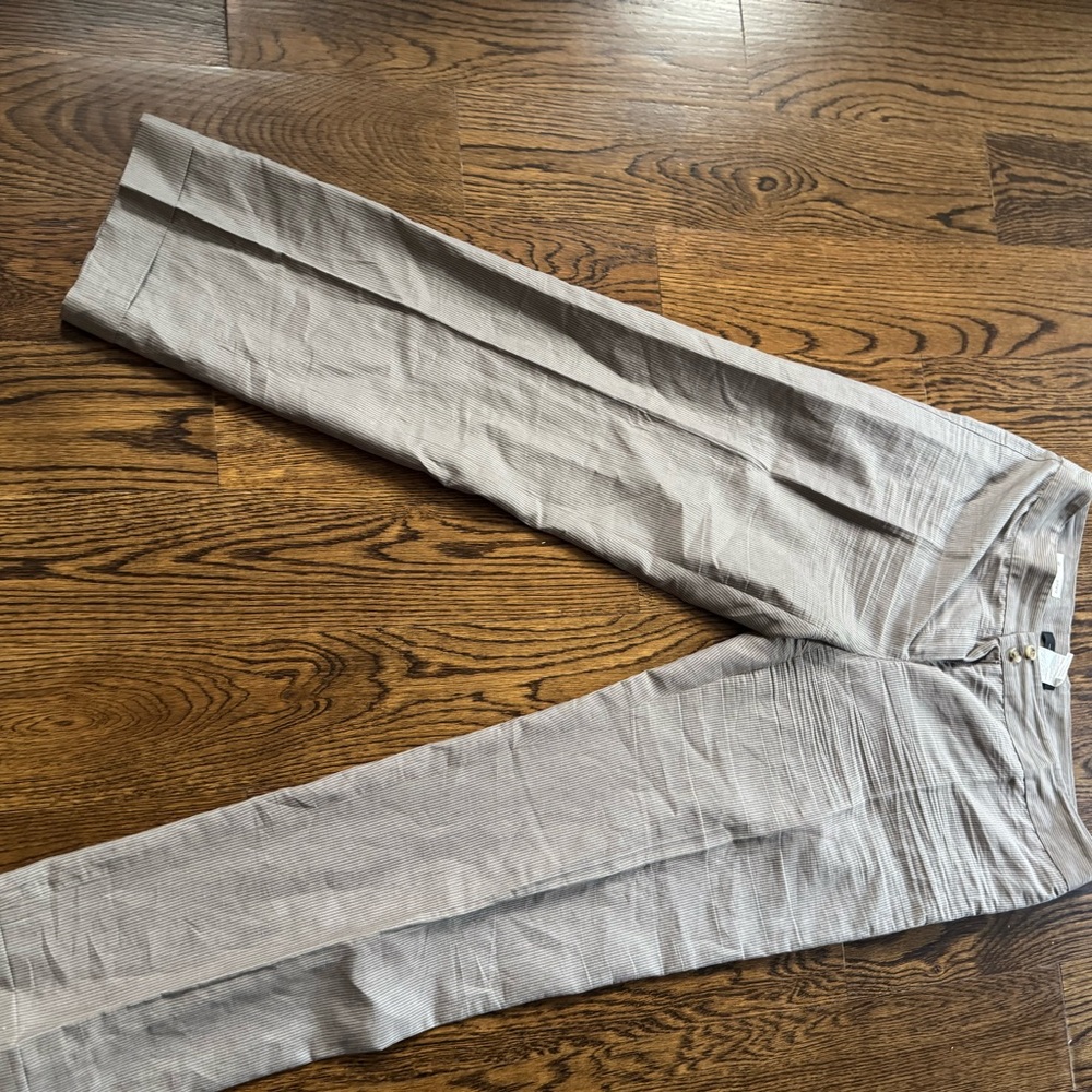NEW MaxMara Taupe Striped Silk Trousers